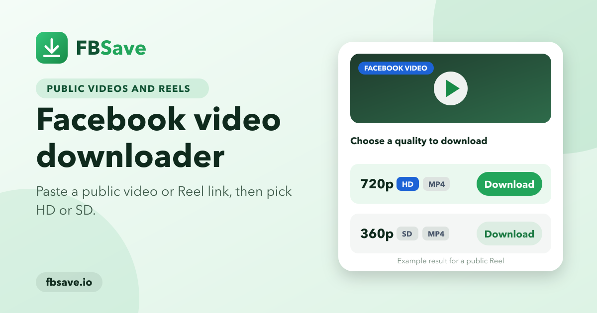 FBSave, a Facebook Reel Downloader and Video Saver