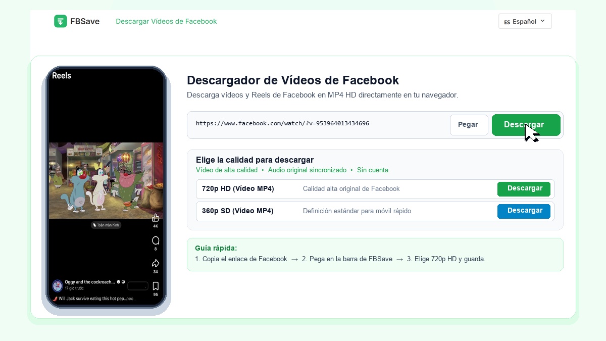 FBSave ES Descargador de Vídeos de Facebook Guía Completa
